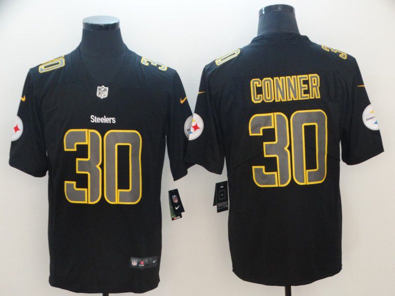 Men Pittsburgh Steelers #30 Conner Nike Fashion Impact Black Color Rush Limited NFL Jersey
